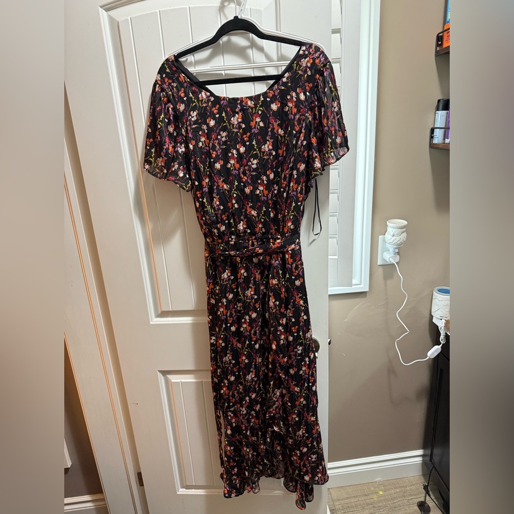 RESERVED Lane Bryant Pink and Red Flutter Sleeve Maxi Sundress
